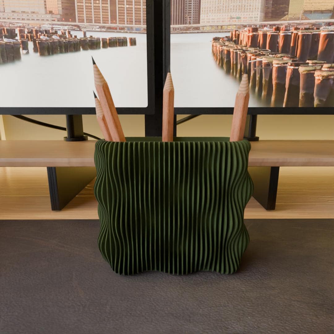 Pen Holder, pencil holder, modern office decor 3D Printed