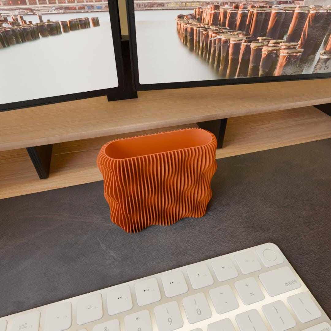 Pen Holder, pencil holder, modern office decor 3D Printed
