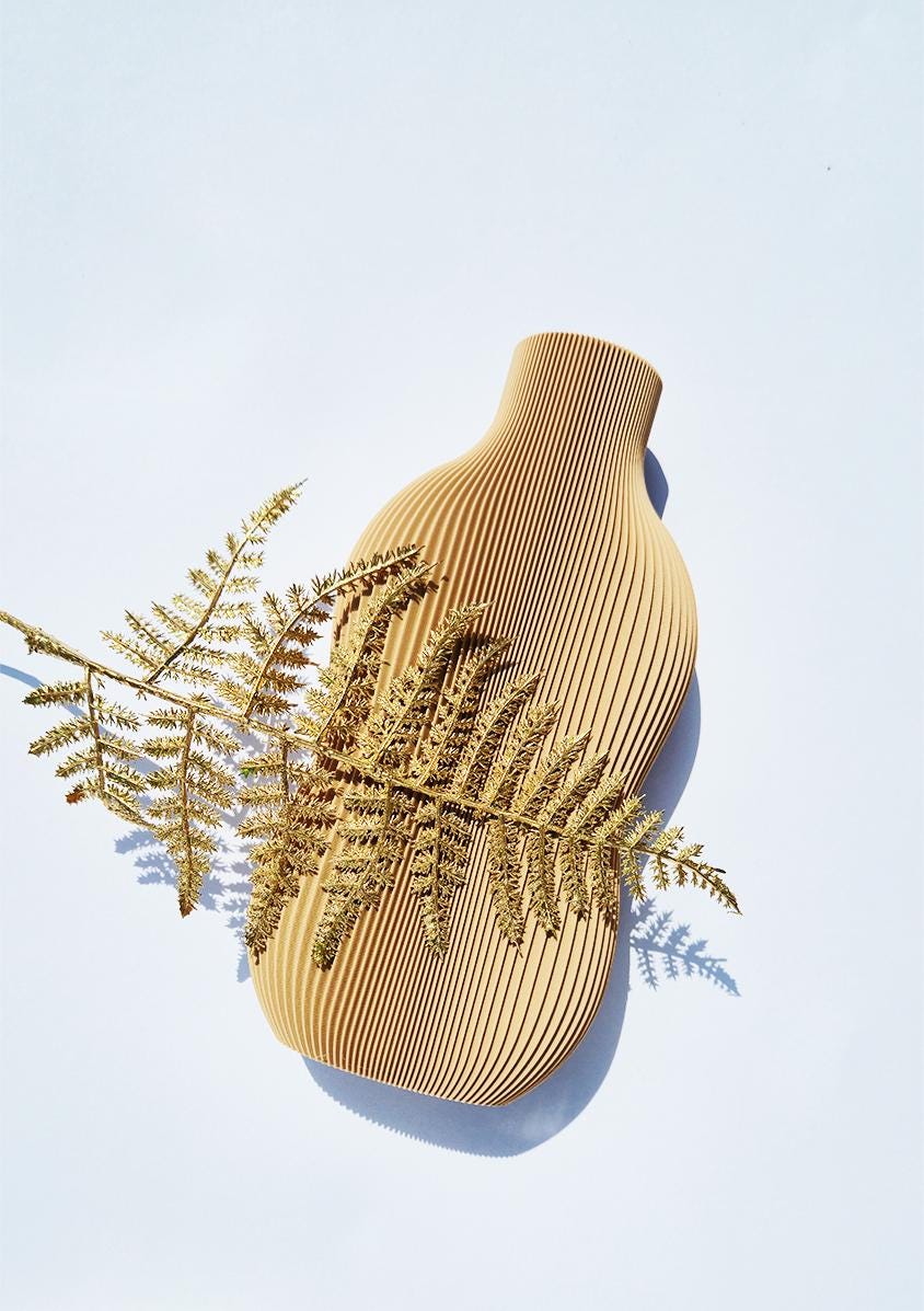 Minimalist Wood Fiber Vase: 3D Printed Home Decor