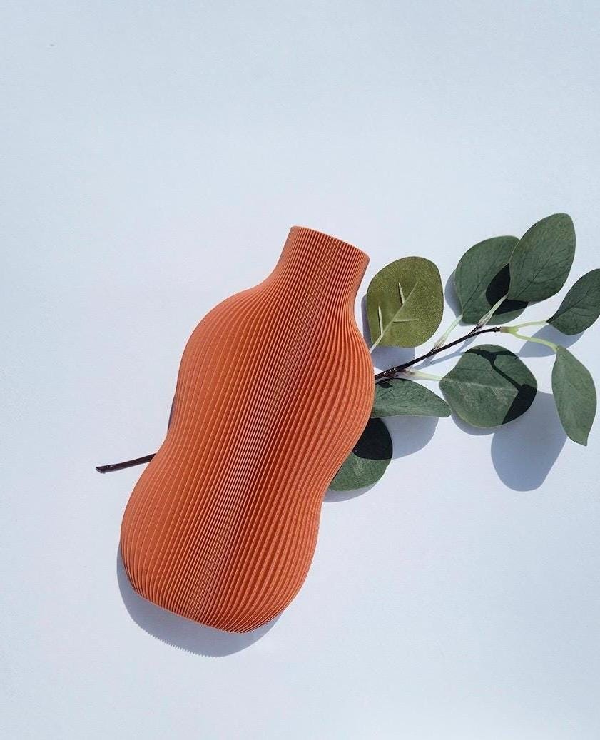 Minimalist Wood Fiber Vase: 3D Printed Home Decor