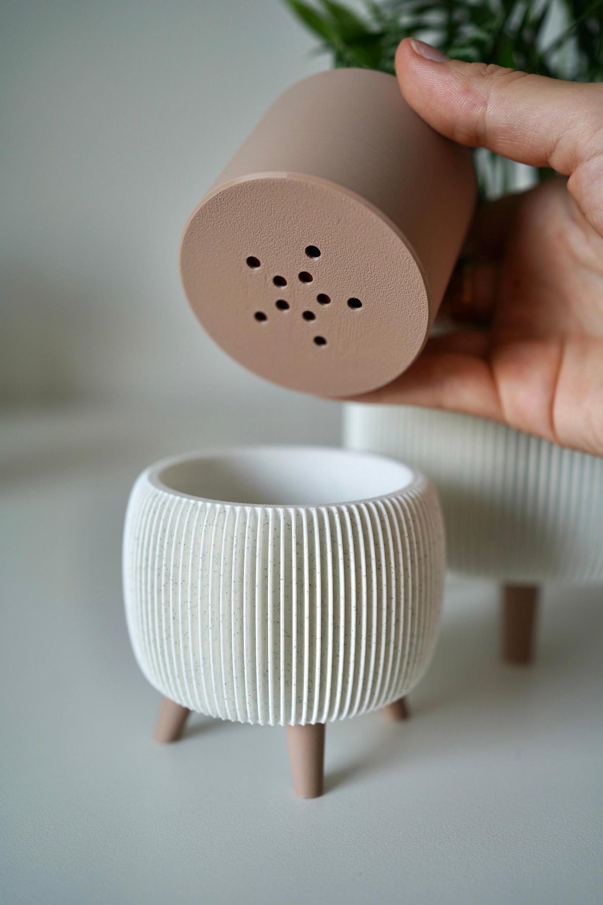 Modern Textured duo Planter Set, Minimalist Home Decor, 6cm & 9cm diameter