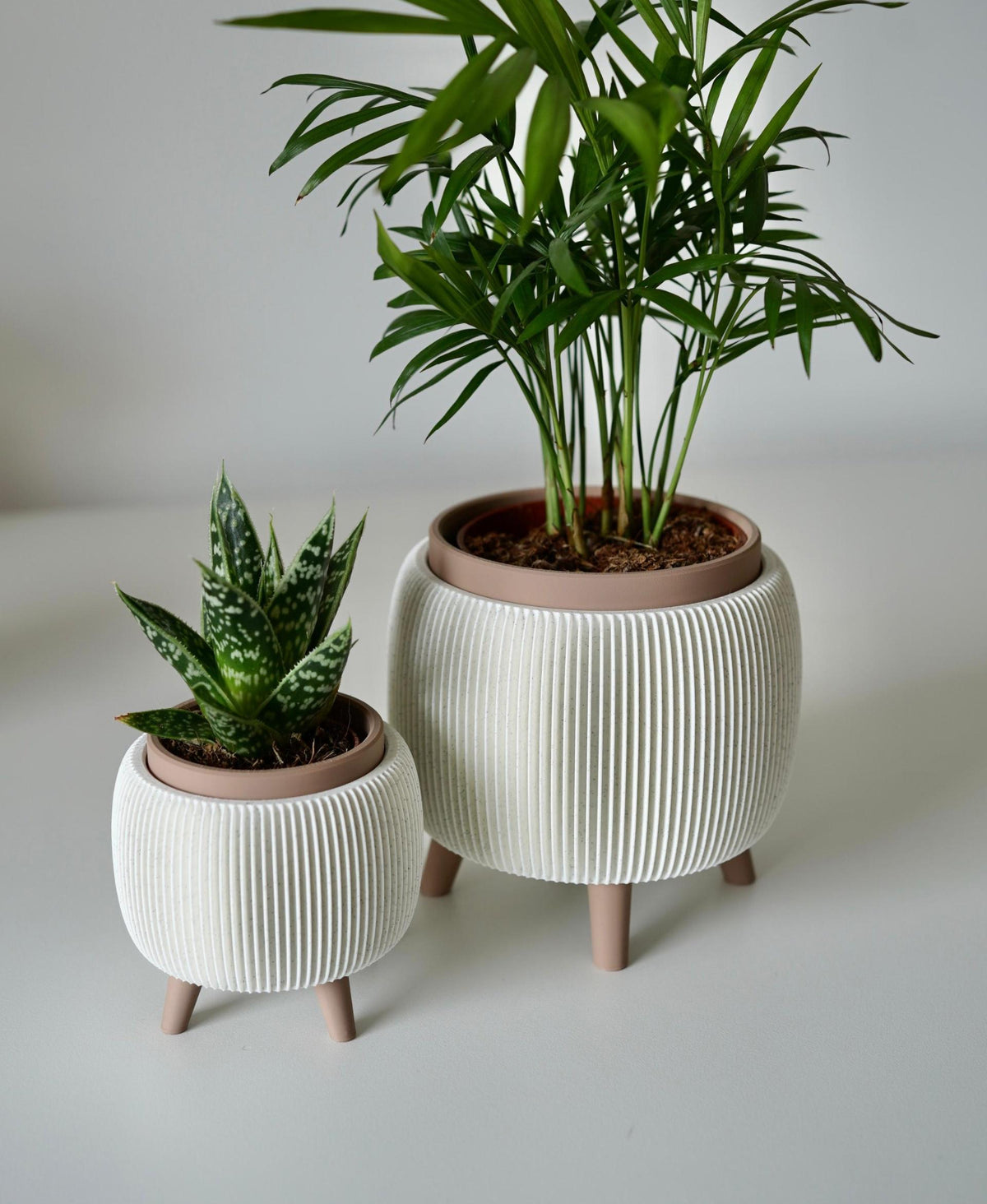 Modern Textured duo Planter Set, Minimalist Home Decor, 6cm & 9cm diameter