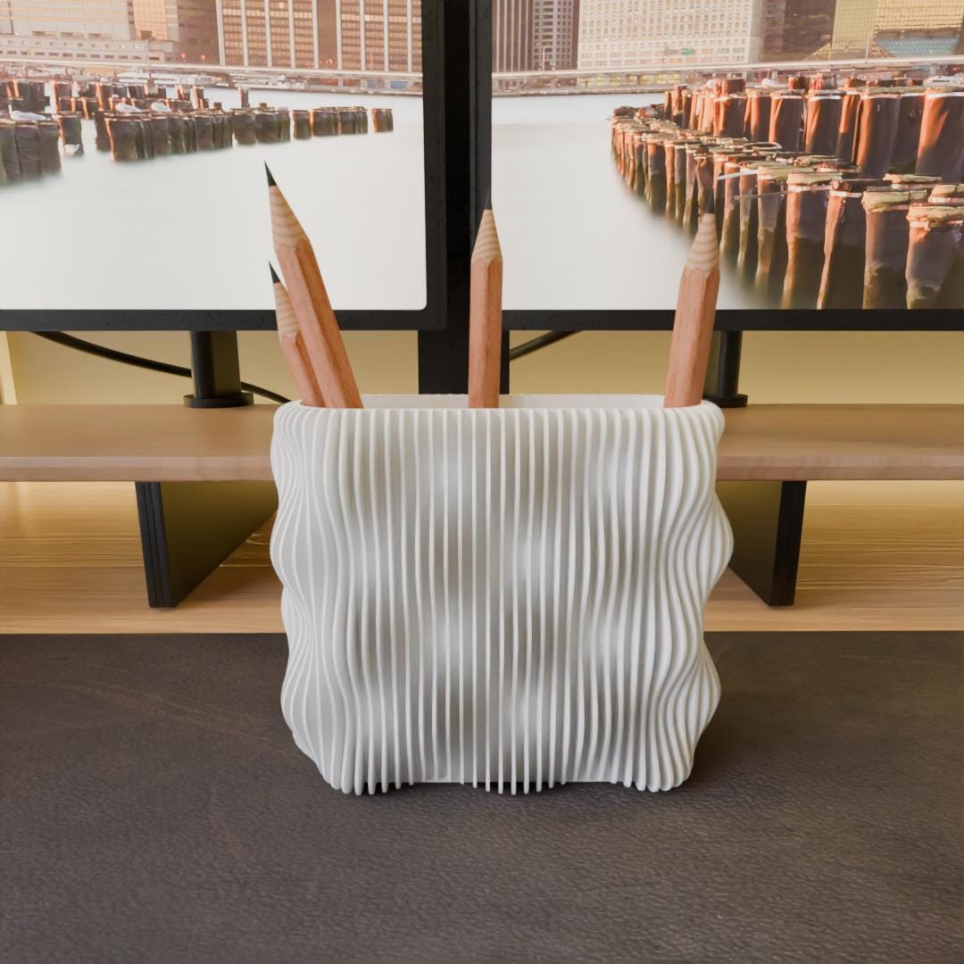 Pen Holder, pencil holder, modern office decor 3D Printed