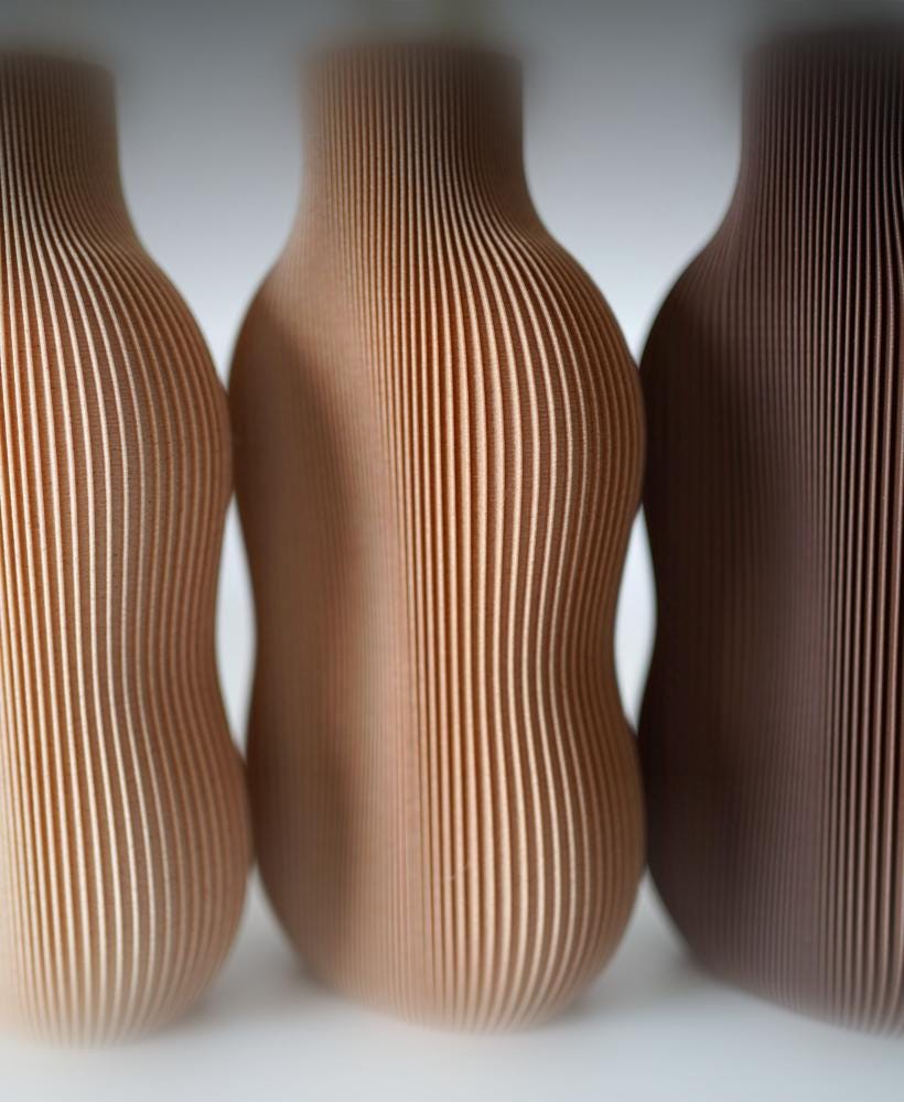 Minimalist Wood Fiber Vase: 3D Printed Home Decor