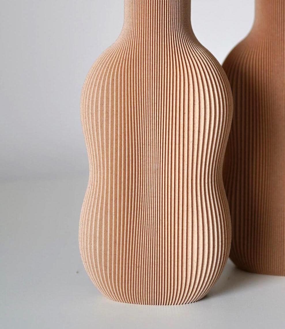 Minimalist Wood Fiber Vase: 3D Printed Home Decor