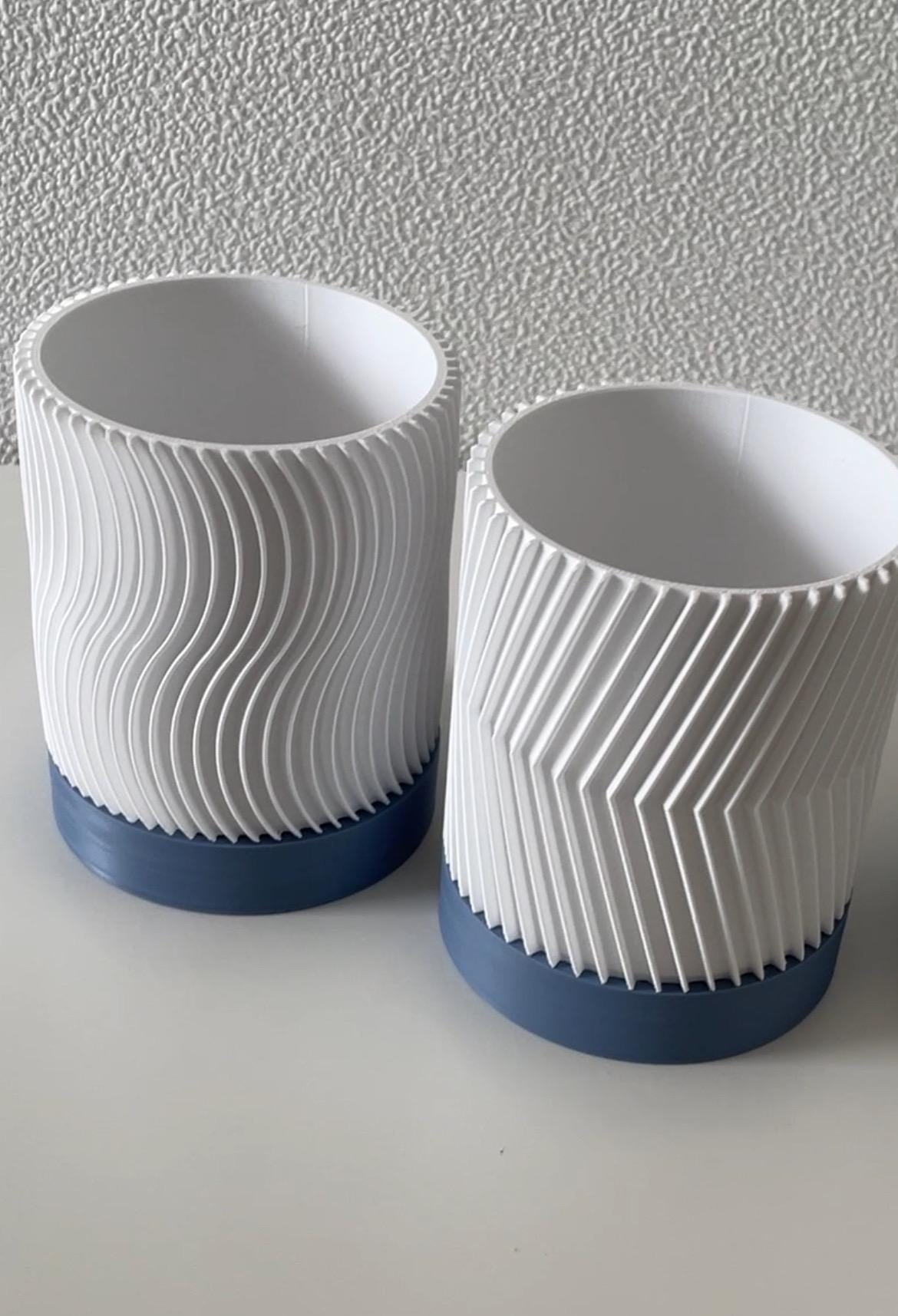 Modern Wall Planter , Wavy Textured Design planter, Indoor Vertical Plant Pot