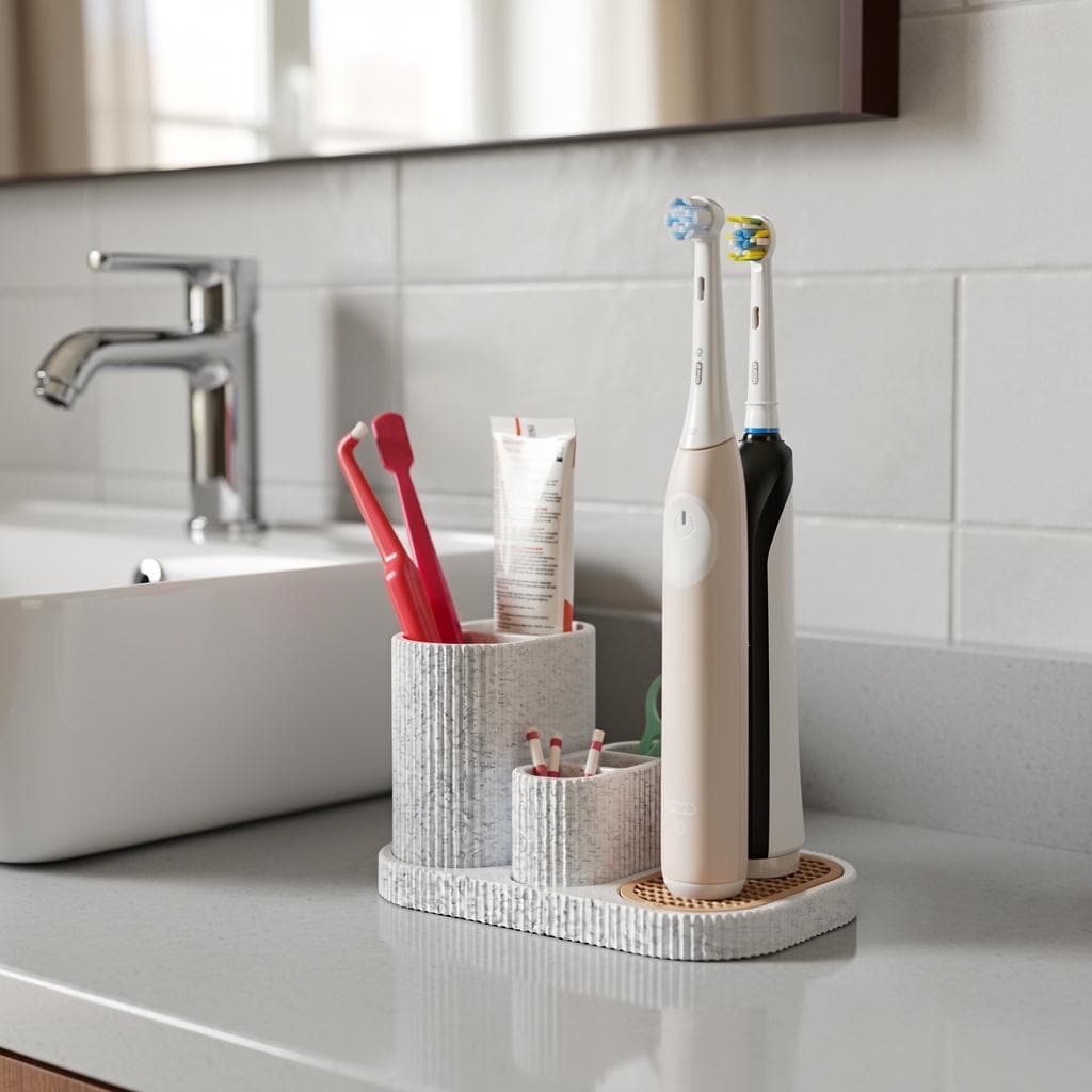 Toothbrush Holder for Oral-B & Manual Toothbrushes , Modern Bathroom Organizer