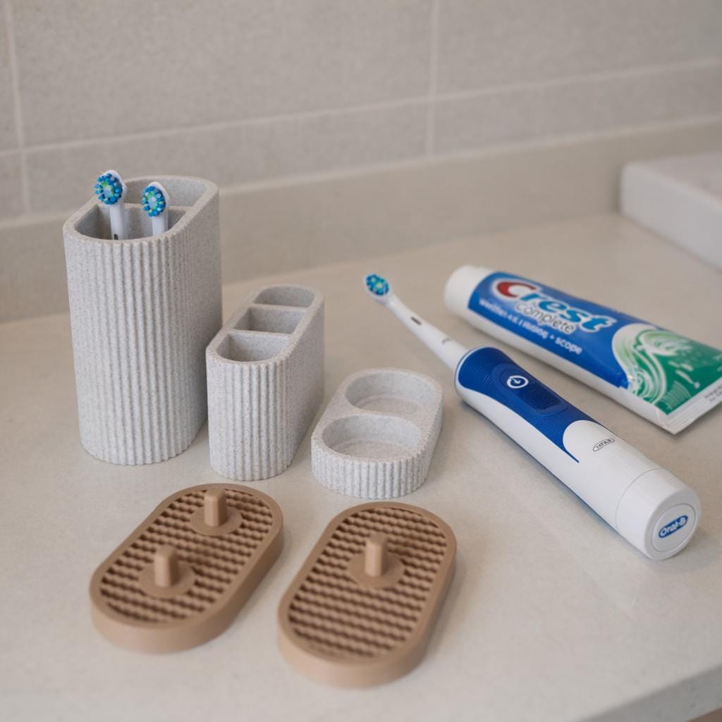 Toothbrush Holder for Oral-B & Manual Toothbrushes , Modern Bathroom Organizer