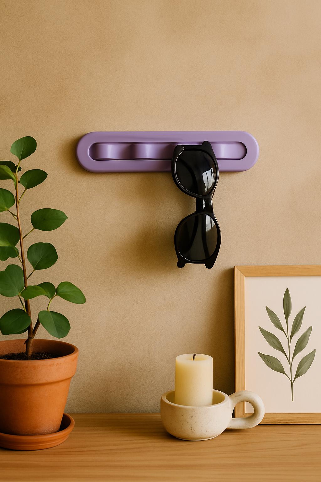 Sunglasses Holder - 4 Slot Wall-Mounted Organizer for Sunglasses, Jewelry and Accessories