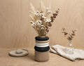 Modular ivory wooden vase FLORA , stackable modern decorative vase for Dried Flowers