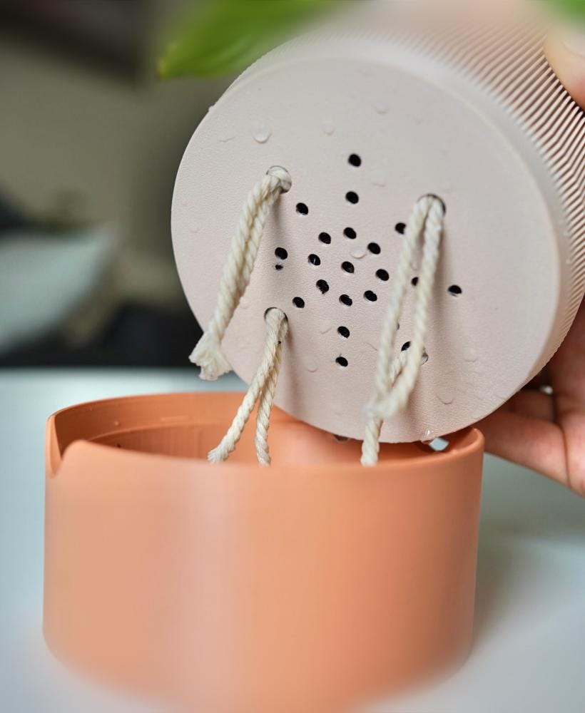 Modern Self-Watering Planter with Minimalist Two-Tone Design