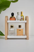Modular Tabletop Perfume Shelf , fragrance collection organizer