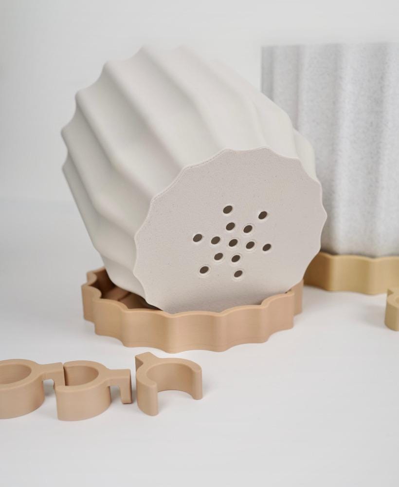 Modern Scalloped Planter with Dual Propagation Tubes , Optional Propagation Kit