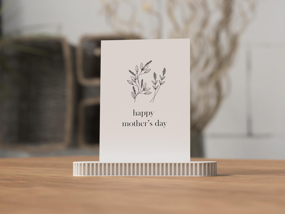 Ribbed Card Holder Stand with Flower | For photo display