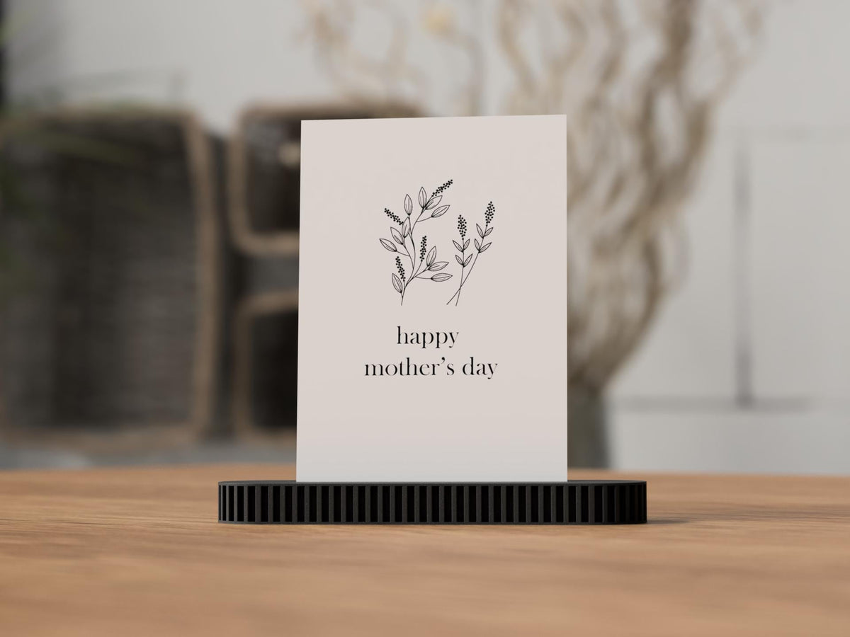 Ribbed Card Holder Stand with Flower | For photo display