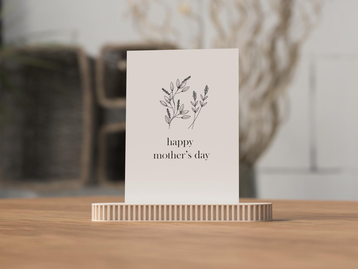 Ribbed Card Holder Stand with Flower | For photo display