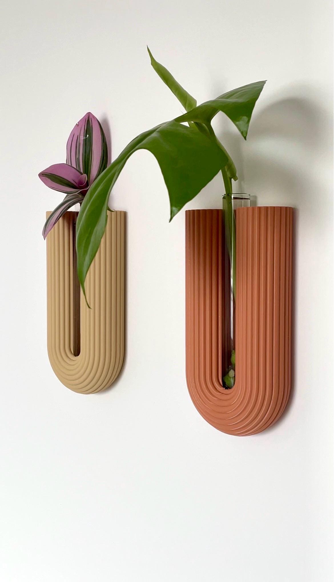 Minimalist Wall Vase, 3D Printed Propagation Station, Plant Cuttings