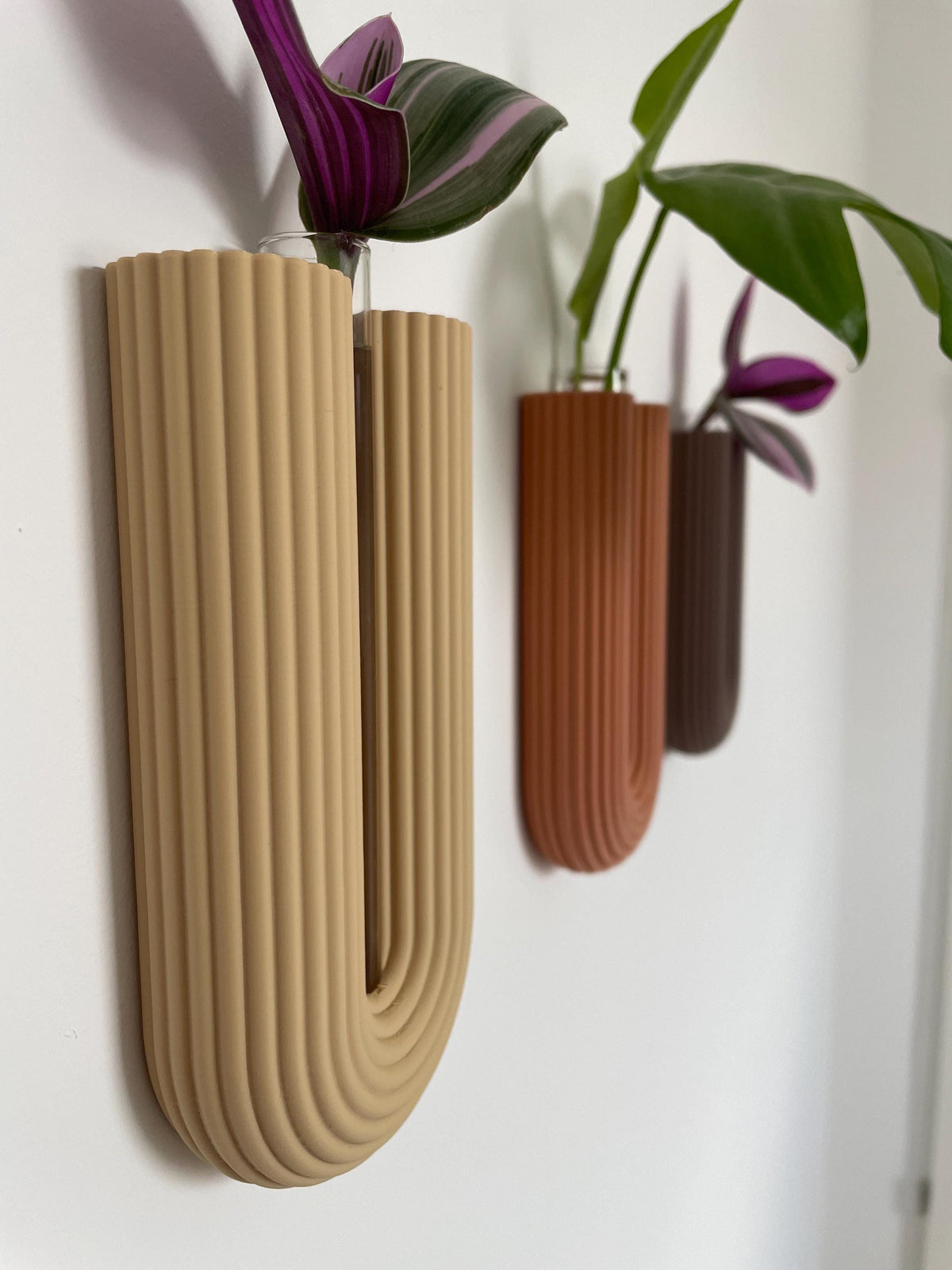 Minimalist Wall Vase, 3D Printed Propagation Station, Plant Cuttings