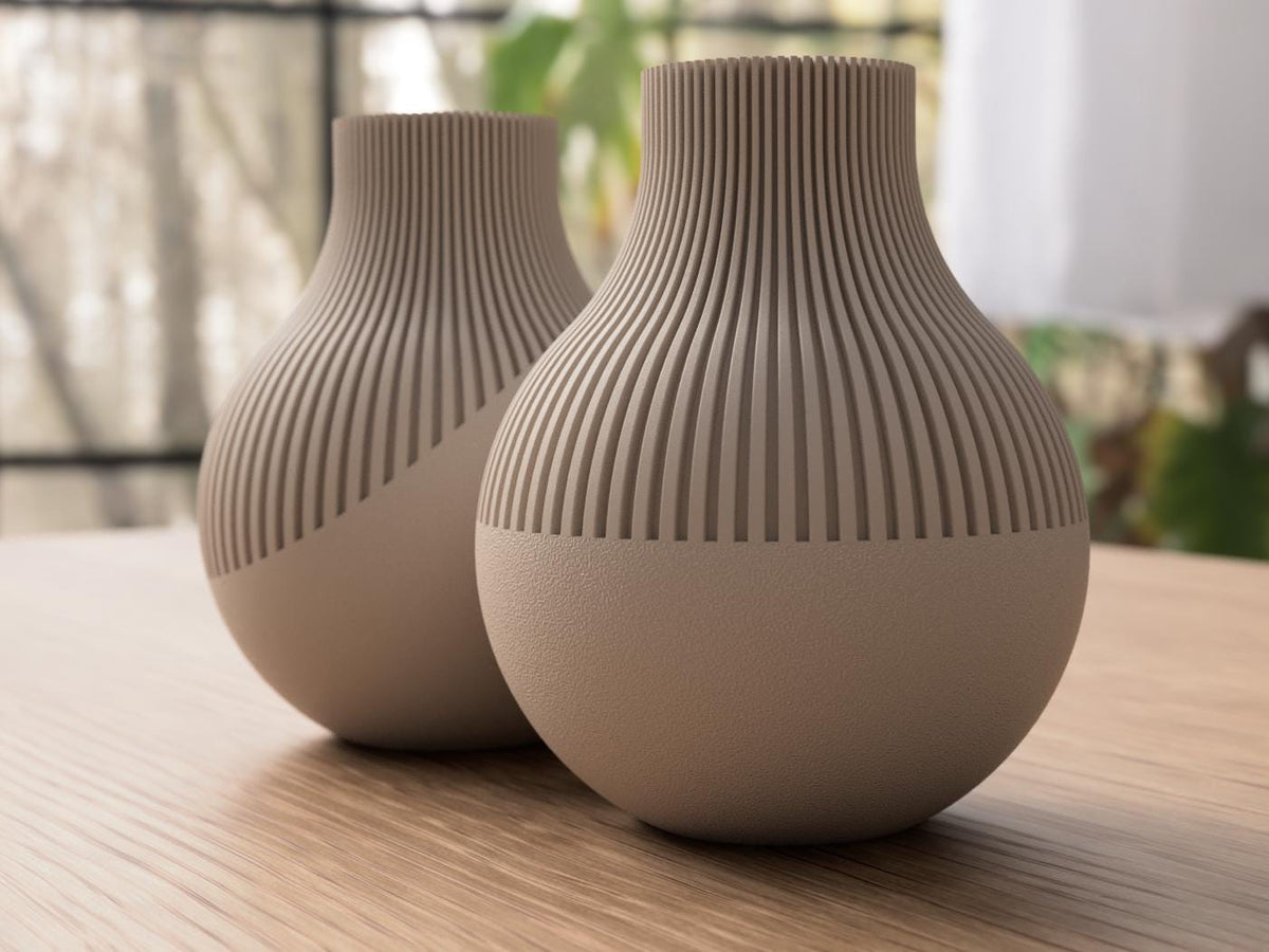 Modern Japandi Neki Vase , Textured Minimalist Decorative Vase for dried flowers