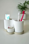 Modern Minimalist Toothbrush Holder with Floss and Toothpaste Organizer