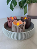 Tulip Tealight Holder, Modern Scandinavian 3D Printed Decor (LED Candle Holder)