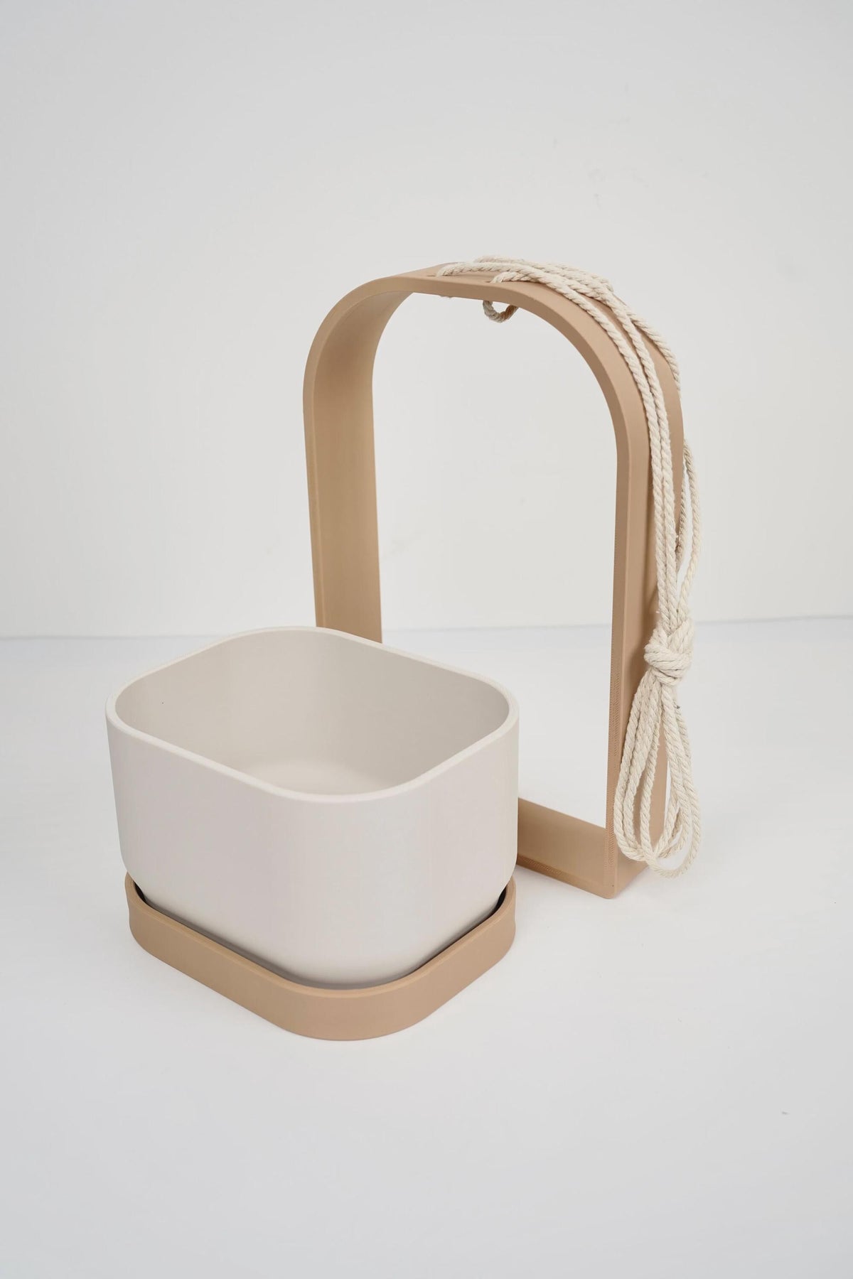 Modern Hanging Planter with Drip Tray | Scandinavian Minimalist Plant Pot