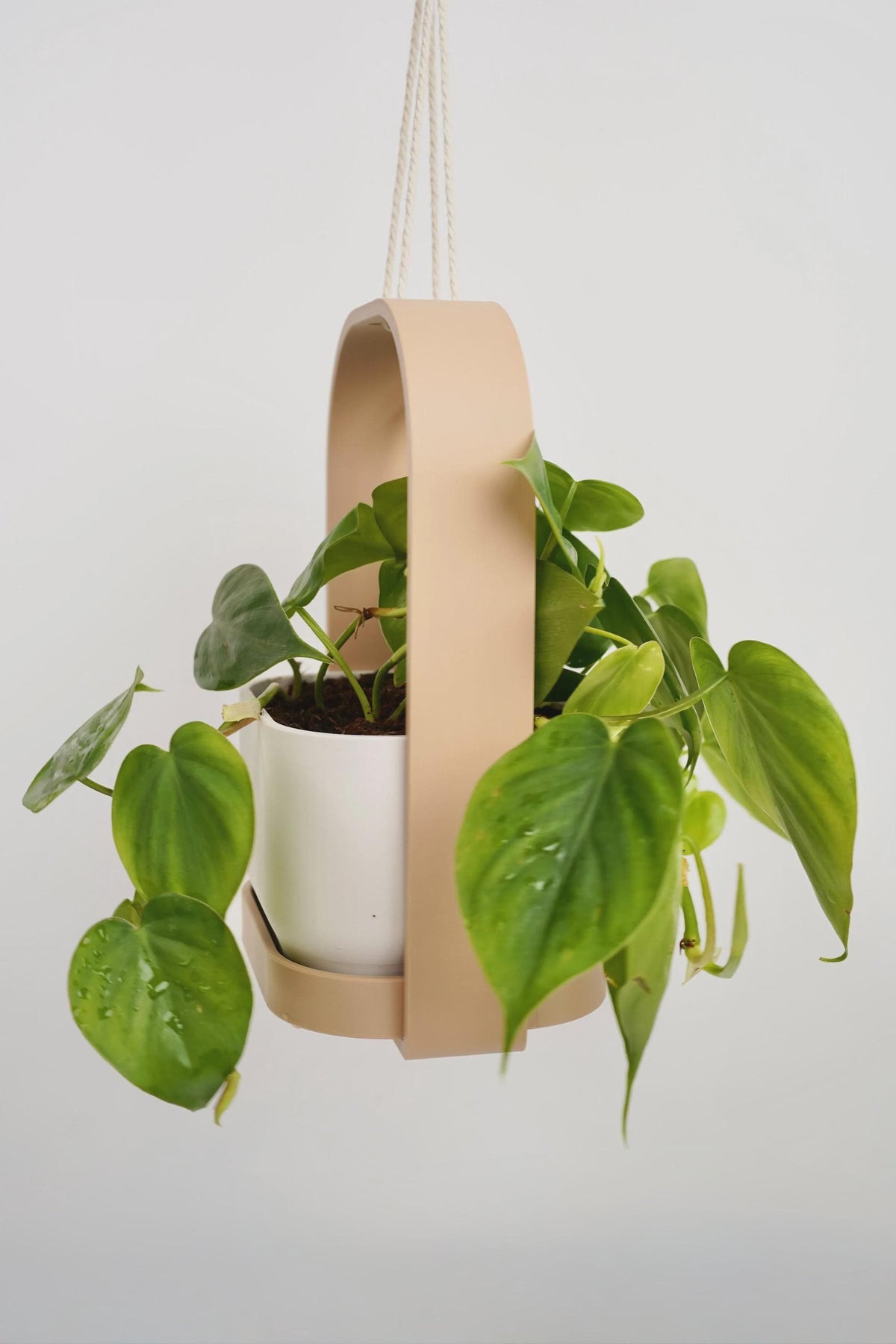 Modern Hanging Planter with Drip Tray | Scandinavian Minimalist Plant Pot