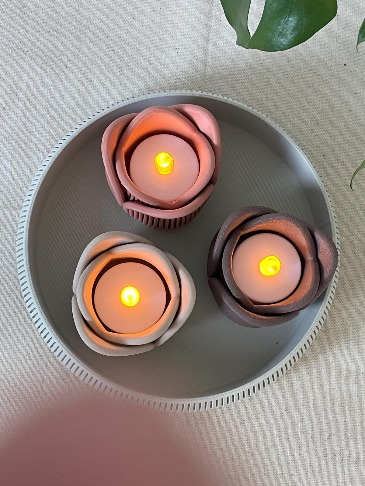 Tulip Tealight Holder, Modern Scandinavian 3D Printed Decor (LED Candle Holder)