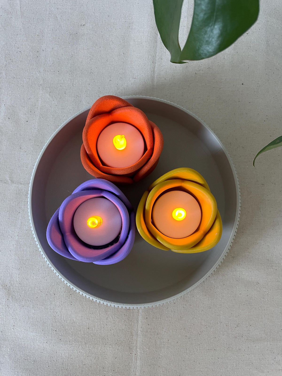 Japandi tulip tealight Holders , Led candle holder
