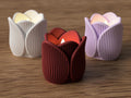 Tulip Tealight Holder | Modern Spring Flower Candle Accent (LED)