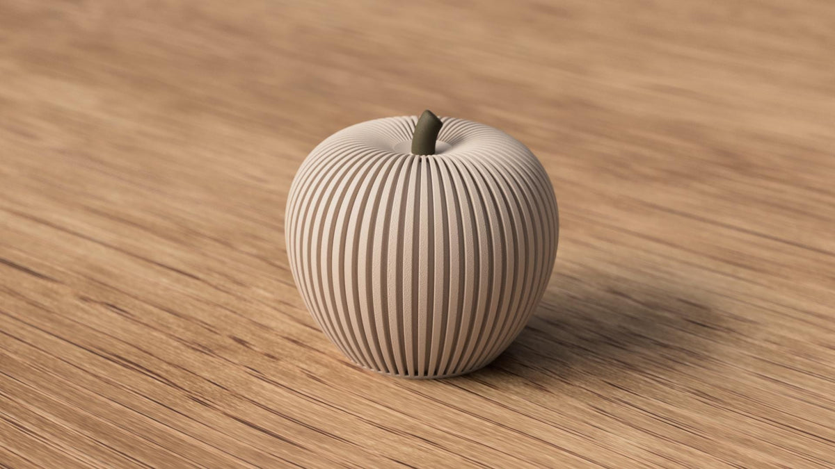 Decorative Apple Tealight Holder , Ribbed Fall Apple Decor , Autumn Table Centerpiece ( LED only)