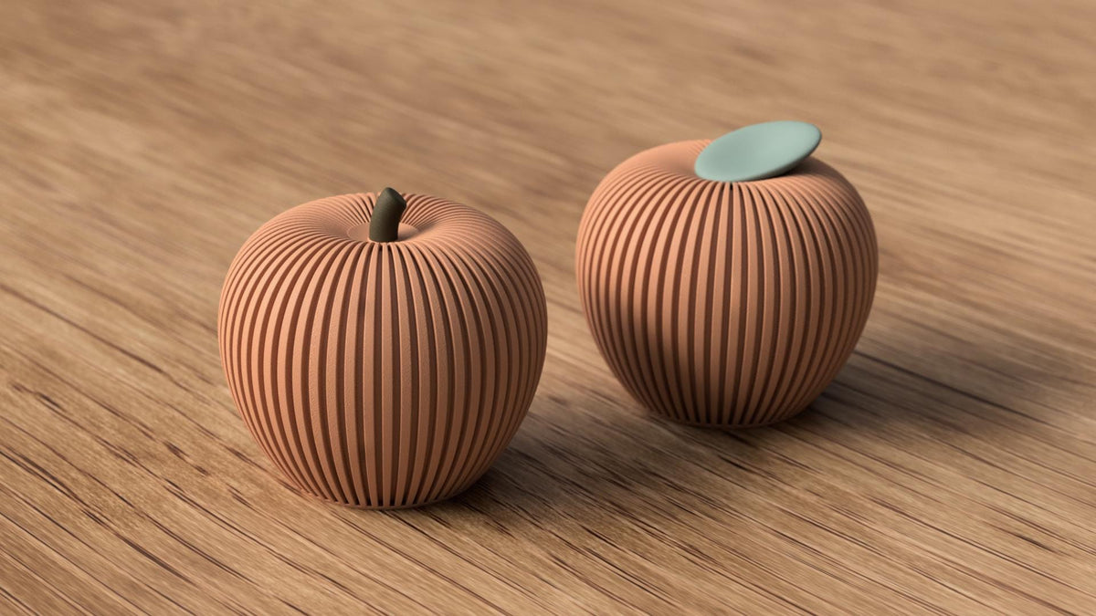 Decorative Apple Tealight Holder , Ribbed Fall Apple Decor , Autumn Table Centerpiece ( LED only)