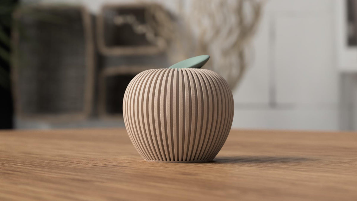 Decorative Apple Tealight Holder , Ribbed Fall Apple Decor , Autumn Table Centerpiece ( LED only)