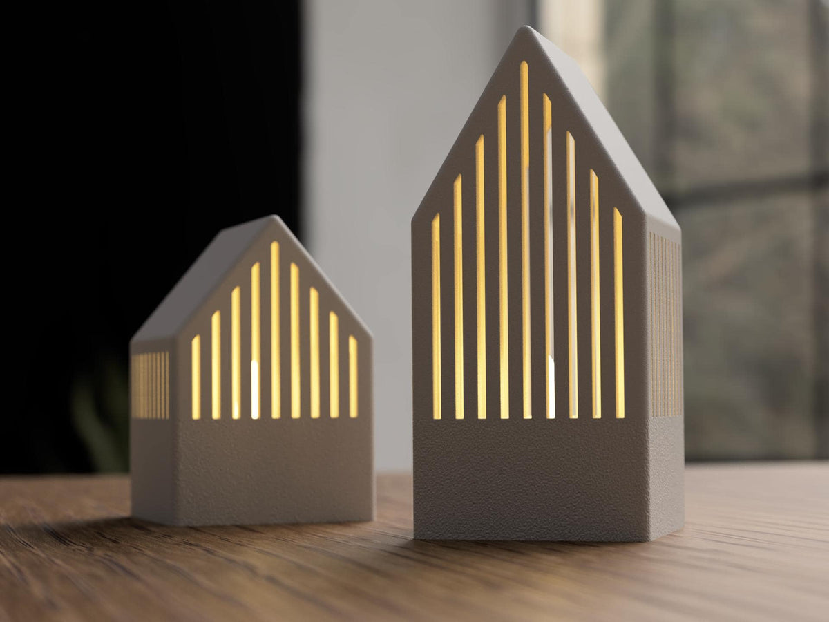 Japandi Tealight House , Scandinavian LED Candle House , Hygge Winter Decor , Nordic Light