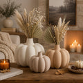 Ribbed Pumpkin Vase | Matte Fall Decor, Japandi Style, Dried Flower Arrangement