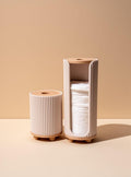 Cotton Pad & Bud Holder , Bathroom Organiser | Dual Cotton Round | Swab Storage | Vanity Decor