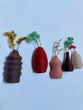 Magnetic Mini Vases - Set of 5 - Fridge Decor for Tiny Flowers