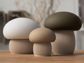 Mushroom Trinket Box | Japandi Mushroom Container with Lid | Ribbed Jewelry Storage Decor | Cottagecore Fall Shelf Decor
