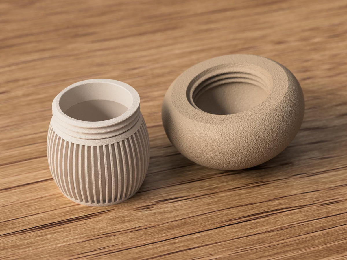 Mushroom Trinket Box | Japandi Mushroom Container with Lid | Ribbed Jewelry Storage Decor | Cottagecore Fall Shelf Decor