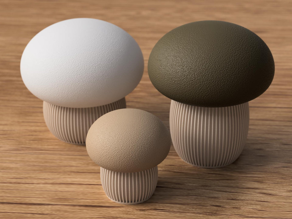 Mushroom Trinket Box | Japandi Mushroom Container with Lid | Ribbed Jewelry Storage Decor | Cottagecore Fall Shelf Decor