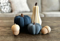 Ribbed Pumpkin and Acorn Decor , Fall Decor Set , Autumn Table Decor , Harvest Shelf Decor