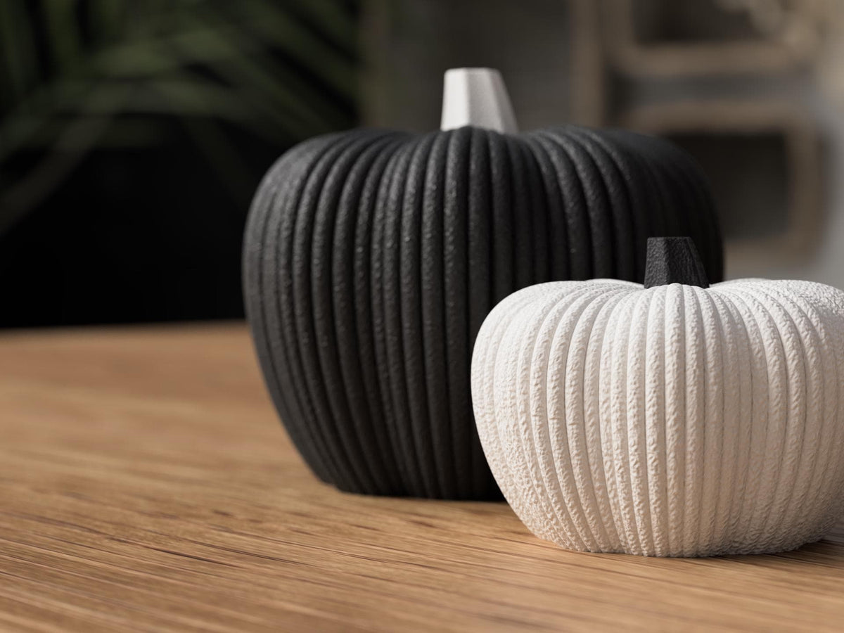 Ribbed Pumpkin and Acorn Decor , Fall Decor Set , Autumn Table Decor , Harvest Shelf Decor