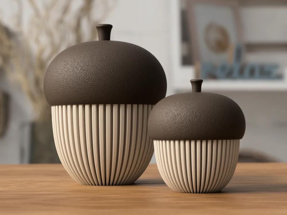 Ribbed Pumpkin and Acorn Decor , Fall Decor Set , Autumn Table Decor , Harvest Shelf Decor