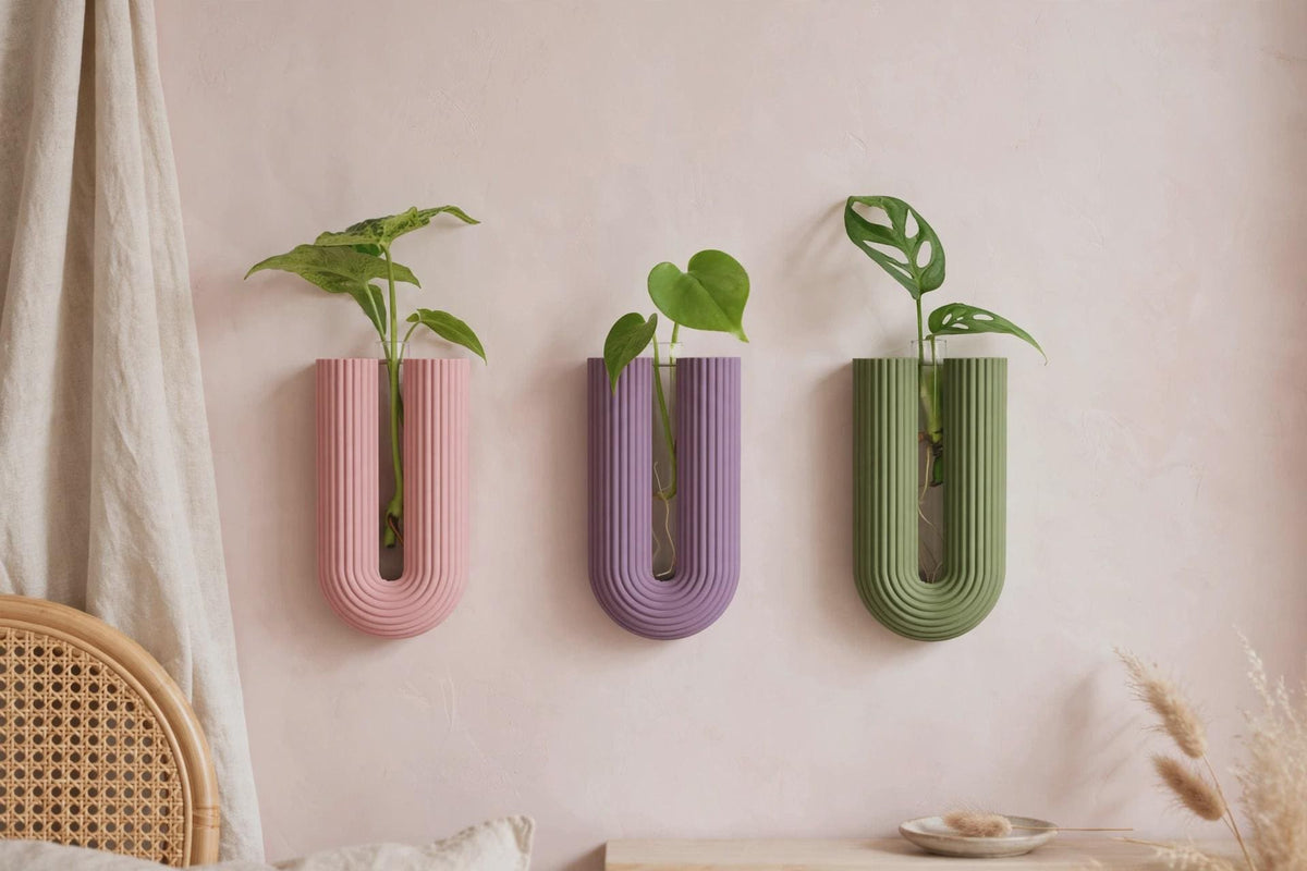 Minimalist Japandi Propagation Wall Vase , Wall Mounted Test Tube Holder , Gift for Plant Lovers