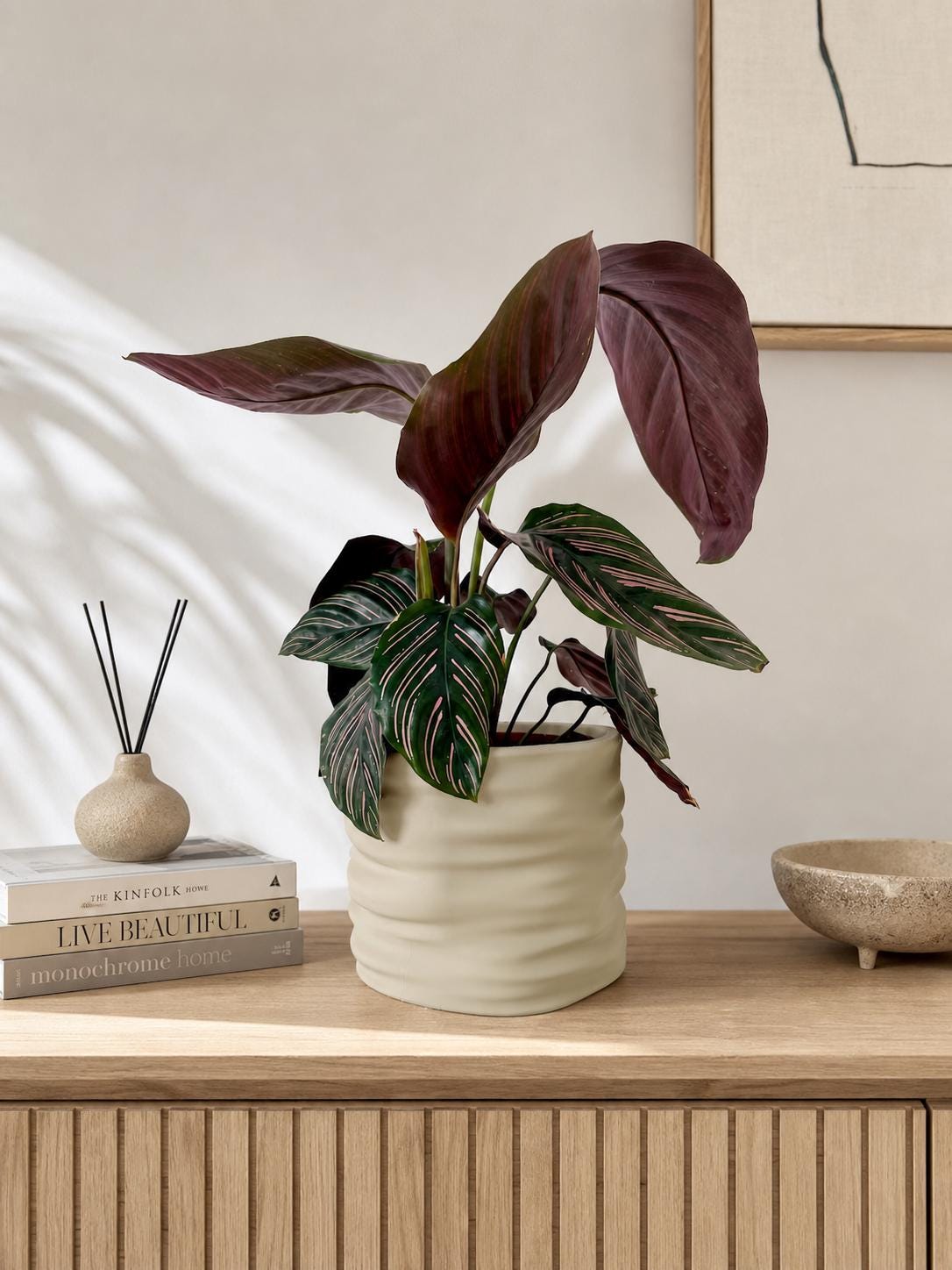 Modern Minimalist Planter - Sculpted Matte Indoor Plant Holder, Desk Shelf Decor