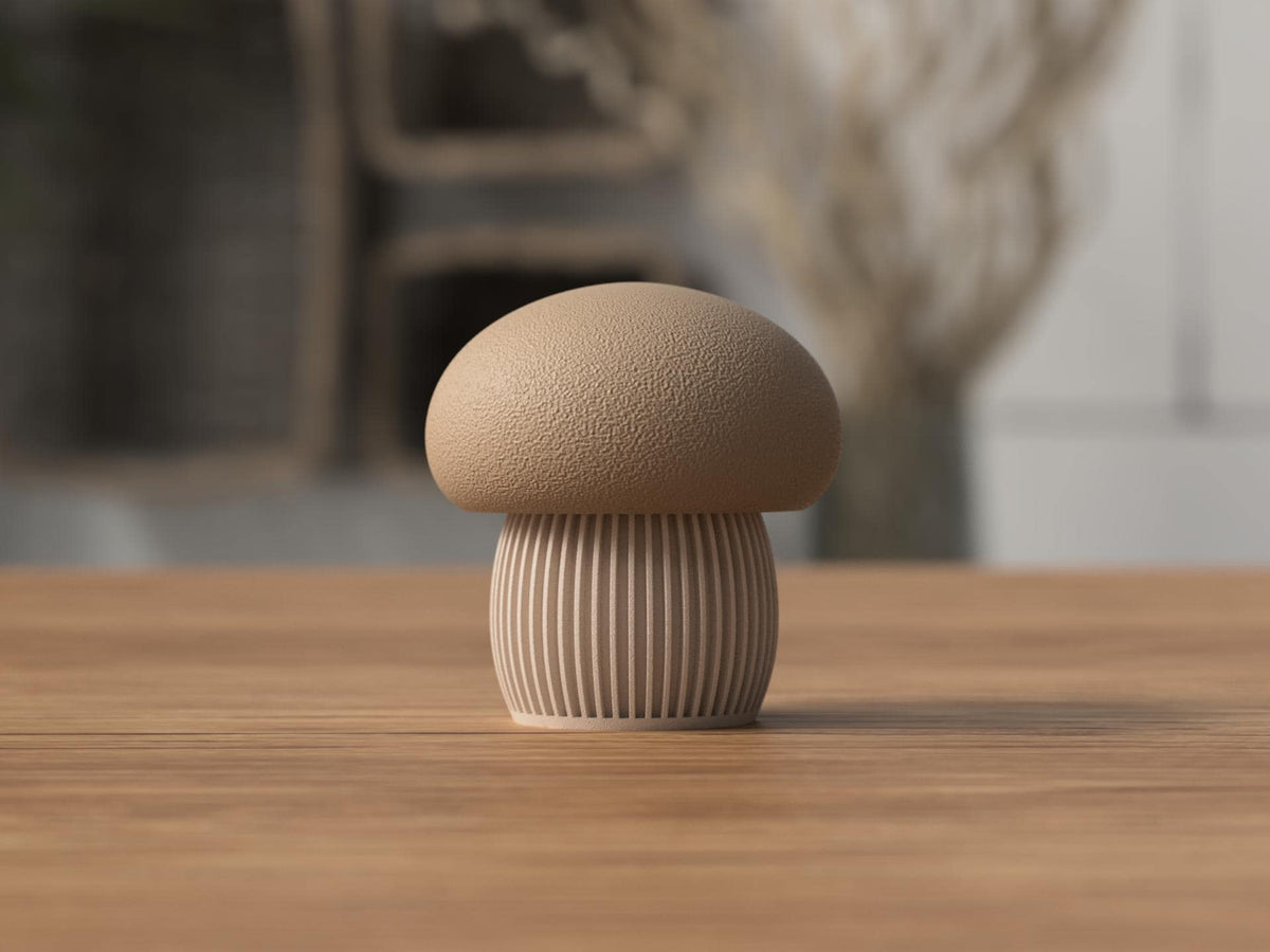 Mushroom Trinket Box | Japandi Mushroom Container with Lid | Ribbed Jewelry Storage Decor | Cottagecore Fall Shelf Decor