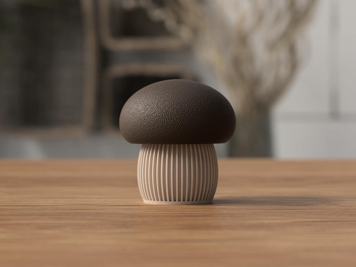 Mushroom Trinket Box | Japandi Mushroom Container with Lid | Ribbed Jewelry Storage Decor | Cottagecore Fall Shelf Decor