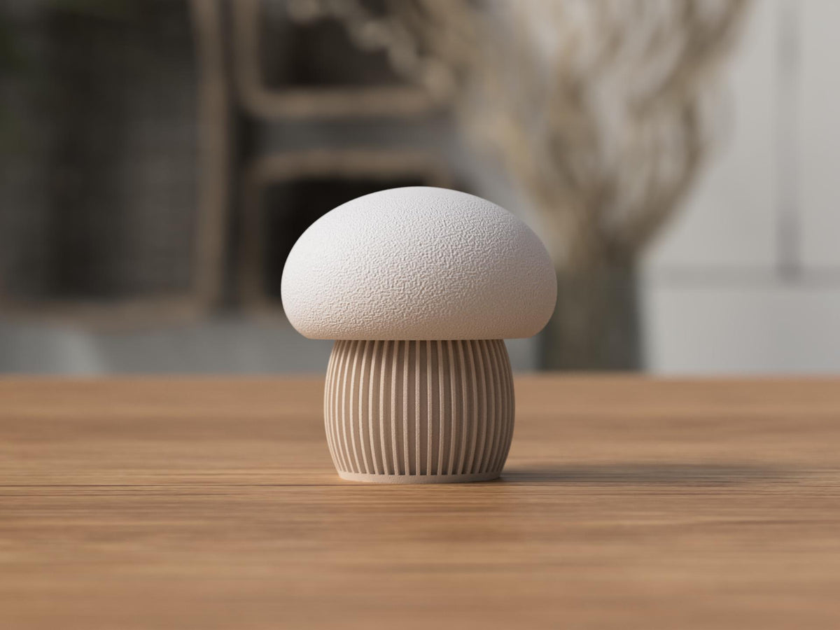 Mushroom Trinket Box | Japandi Mushroom Container with Lid | Ribbed Jewelry Storage Decor | Cottagecore Fall Shelf Decor