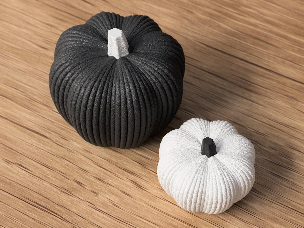 Ribbed Pumpkin and Acorn Decor , Fall Decor Set , Autumn Table Decor , Harvest Shelf Decor